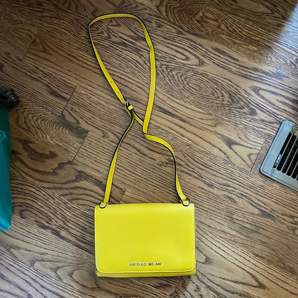 EUC Antonio Melani yellow cross body bag